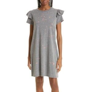 Clare V | Ruffle Dress Salmon Splash Print Mini Dress | Sz XS